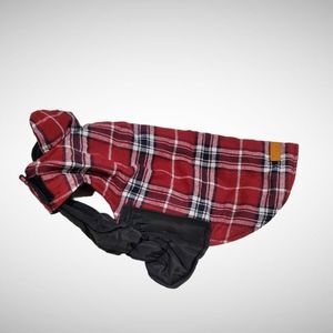 Kuoser Cozy Waterproof Reversible Winter Dog Classic Red Plaid Coat Medium